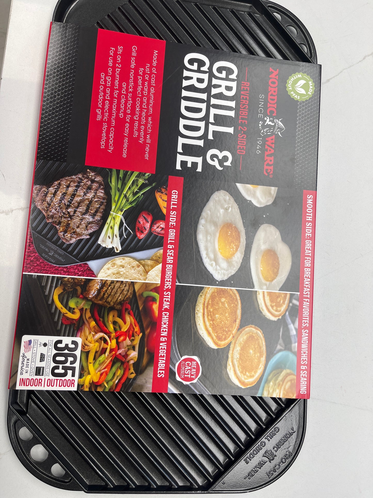 Grill pan and griddle double-sided