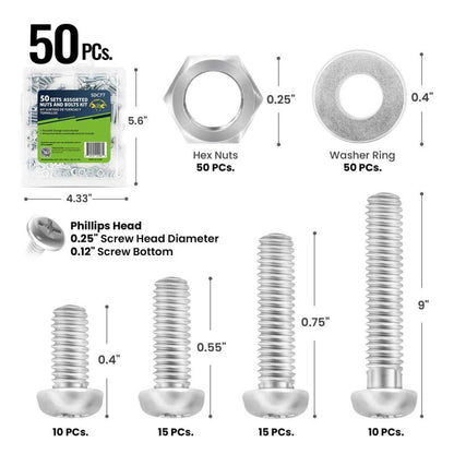 50 Cent assorted nuts and bolts kit