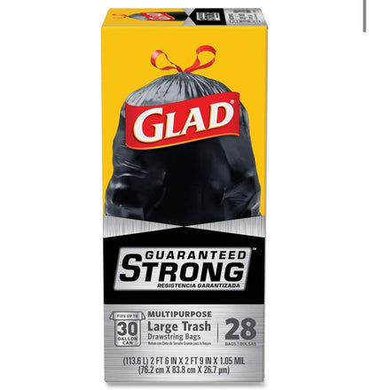 Glad Trash bags 30 gallons 28 Bags