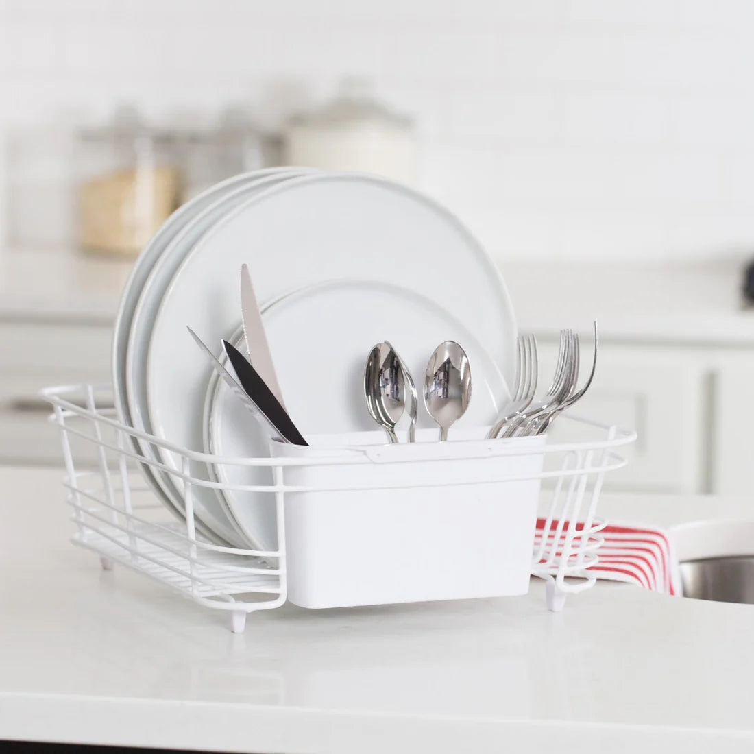 2-Piece Dish Drainer White
