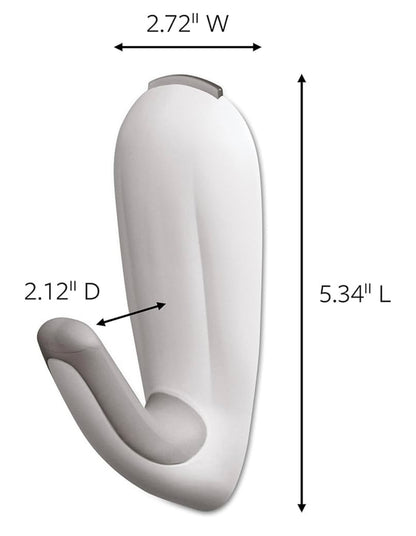 Command Large Bathroom Hook White: Heavy Duty Shower Hook
