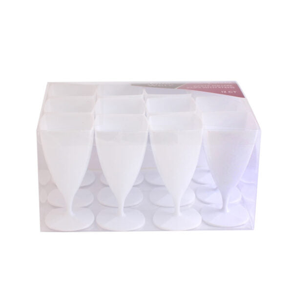 MiniWare Square White Cup On Stem 12 count