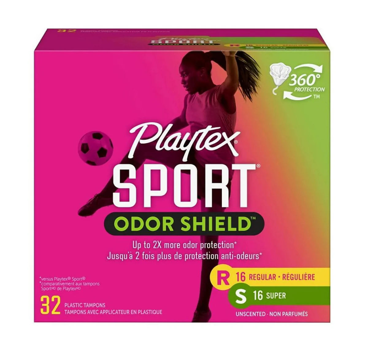 Playtex Sport Plastic Tampons Odor Shield Multi-Pack - 32ct