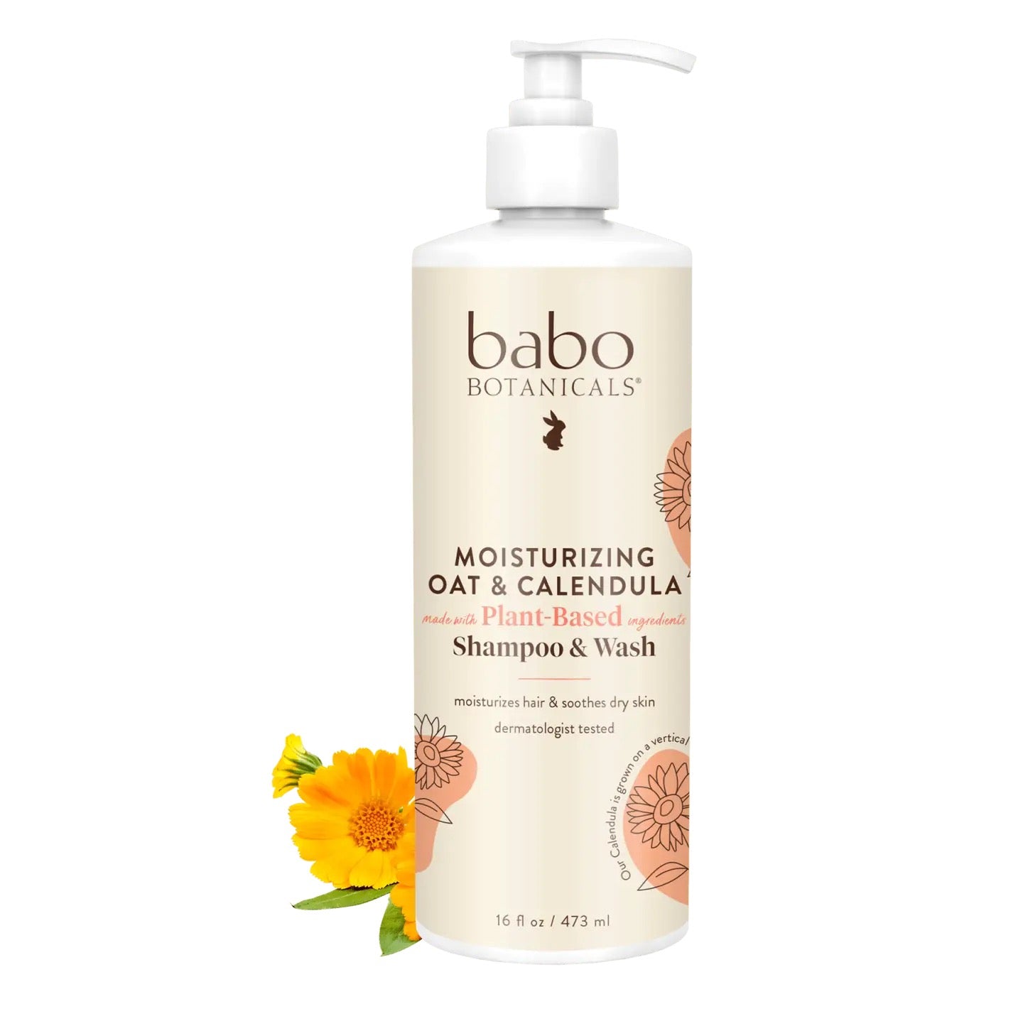 Babo Botanicals Moisturizing Oat and Calendula Shampoo and Wash - 8 oz