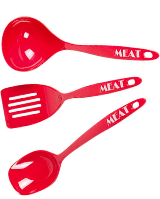 3pc Plastick Utensil Set Meat