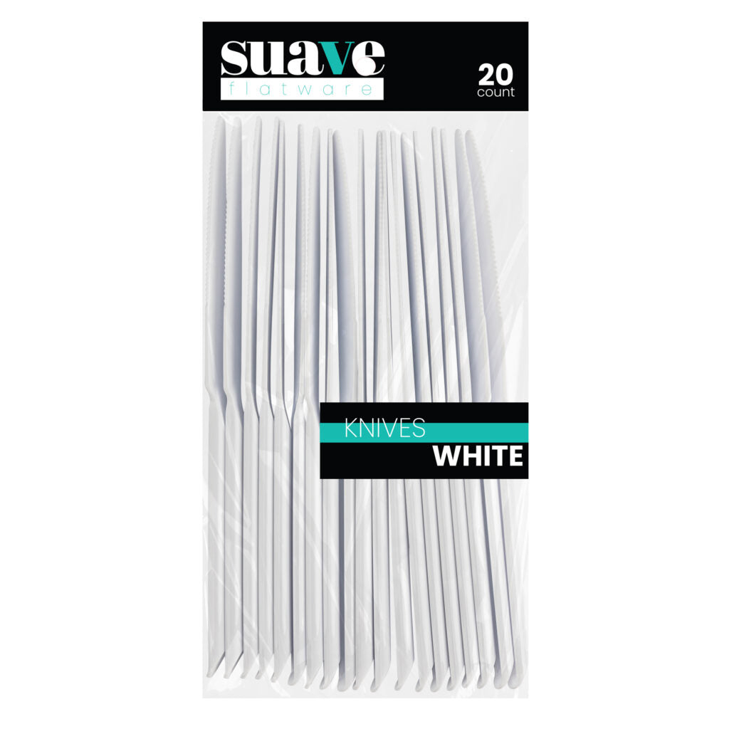 Suave Flatware White Knives (20 Count)