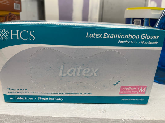 Latex gloves, medium