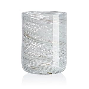Mikasa Color Swirl Grey Set of 4 Double Old Fashion Drinking Glasses, 15 Ounce