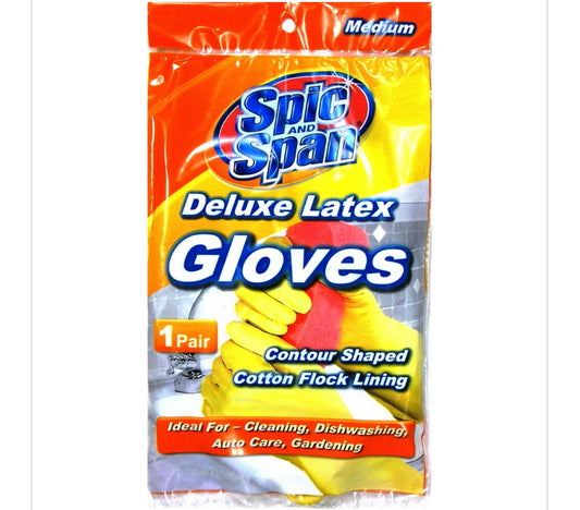 LATEX GLOVE-SPIC & SPAN YELLOW MEDIUM