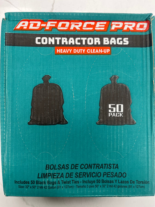 Contractor Bags 50 pack heavy duty 42 gallons 32x50”