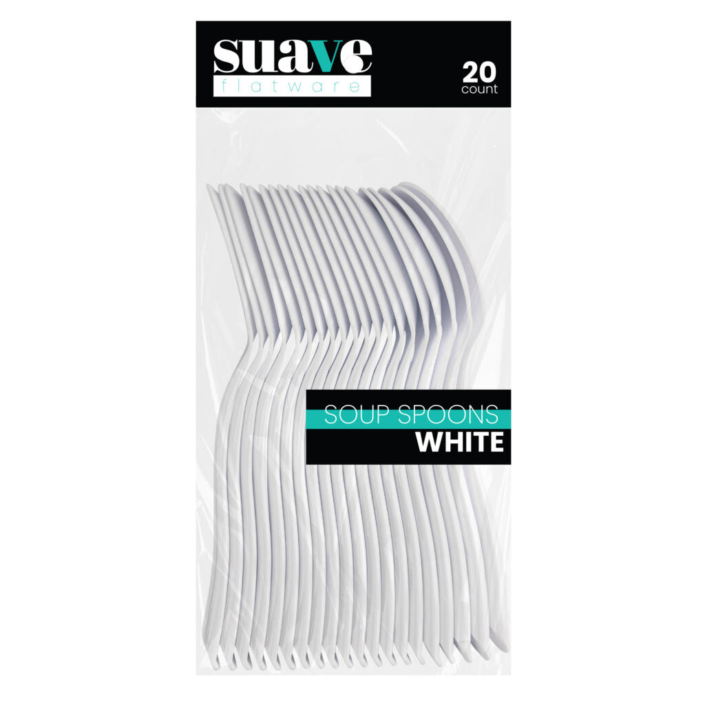 Suave Flatware White Soup Spoons (20 Count)