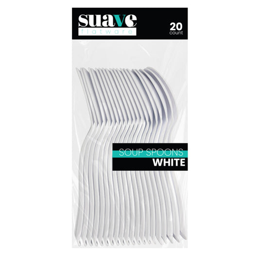 Suave Flatware White Soup Spoons (20 Count)