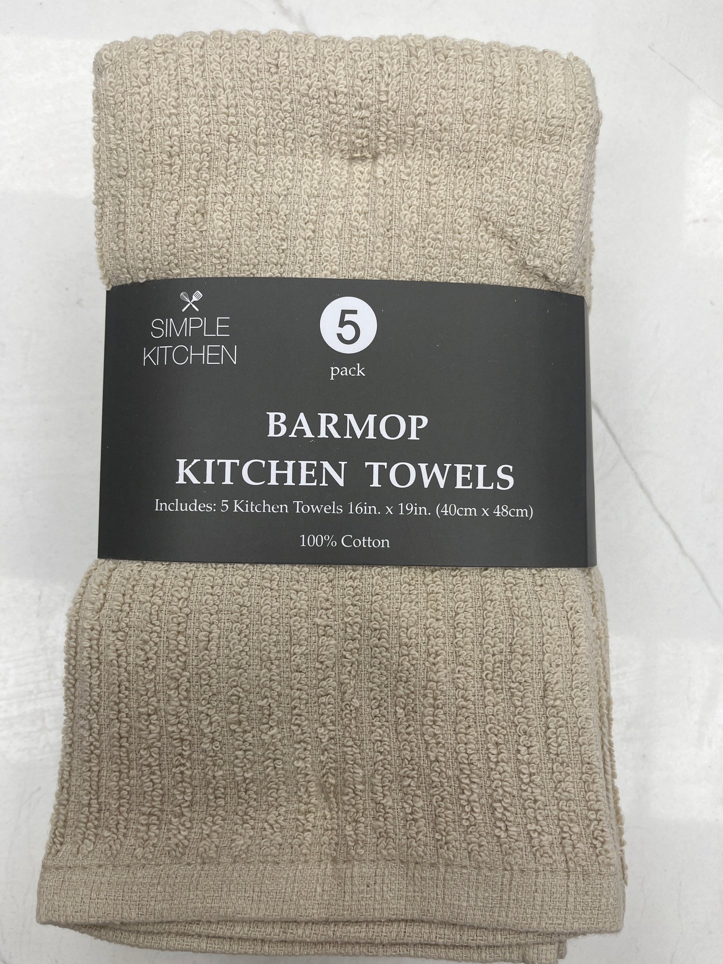 5ni PK Kitchen Towels Beige