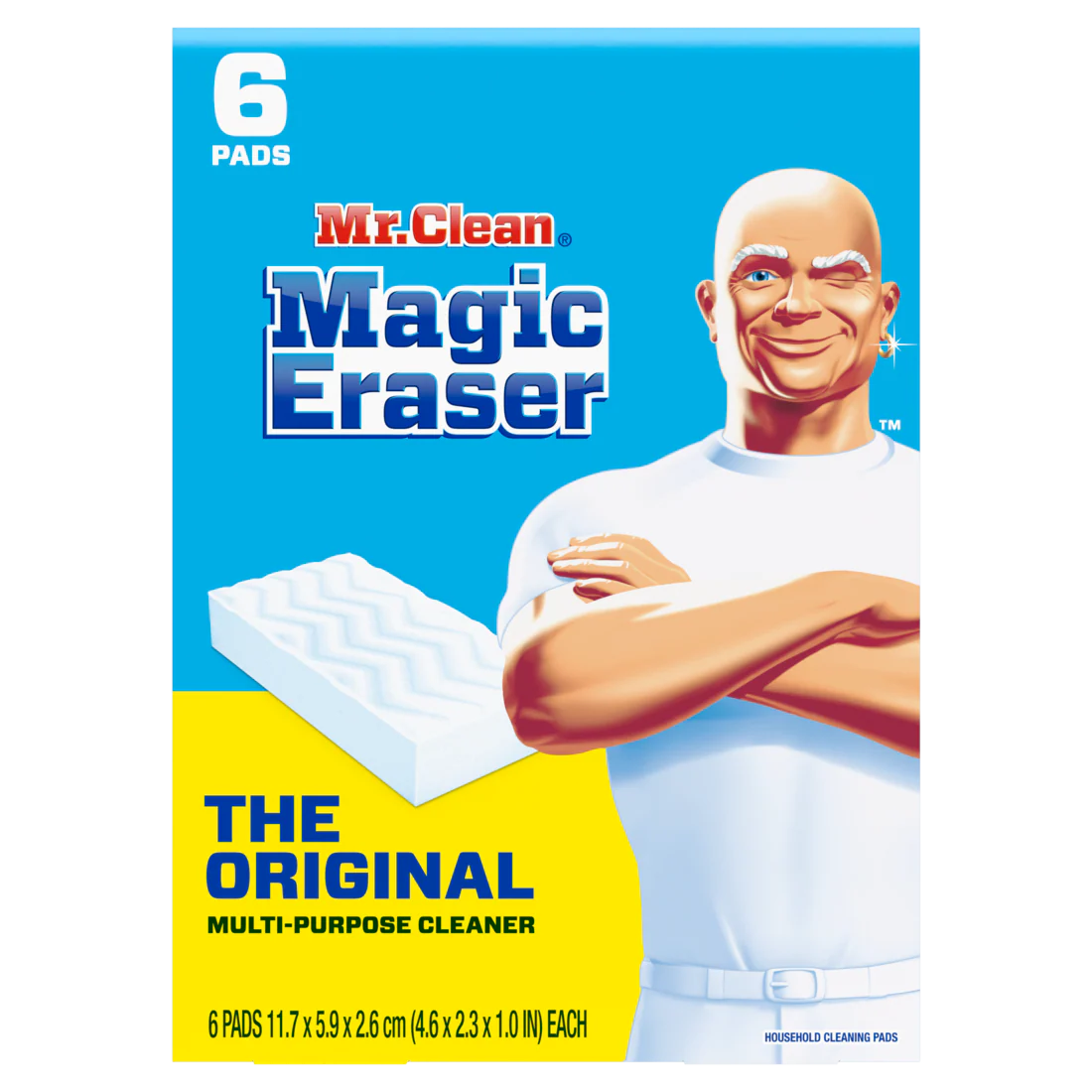 Mr. Clean Magic Eraser Sponge All Purpose Cleaner Cleaning Scrubber Wall Cleaner Original - 6ct