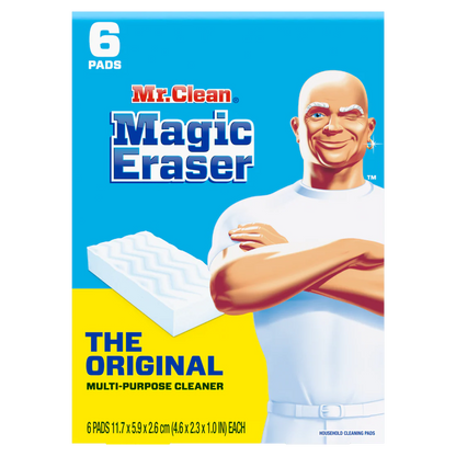Mr. Clean Magic Eraser Sponge All Purpose Cleaner Cleaning Scrubber Wall Cleaner Original - 6ct