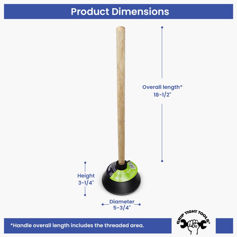 5-3/4" Black Force Cup Plunger