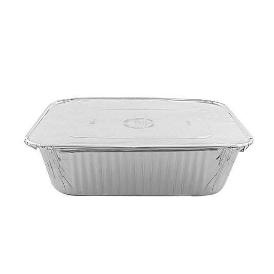 Oblong 5lb. Pan With Lids Aluminum Pans (4 Count)