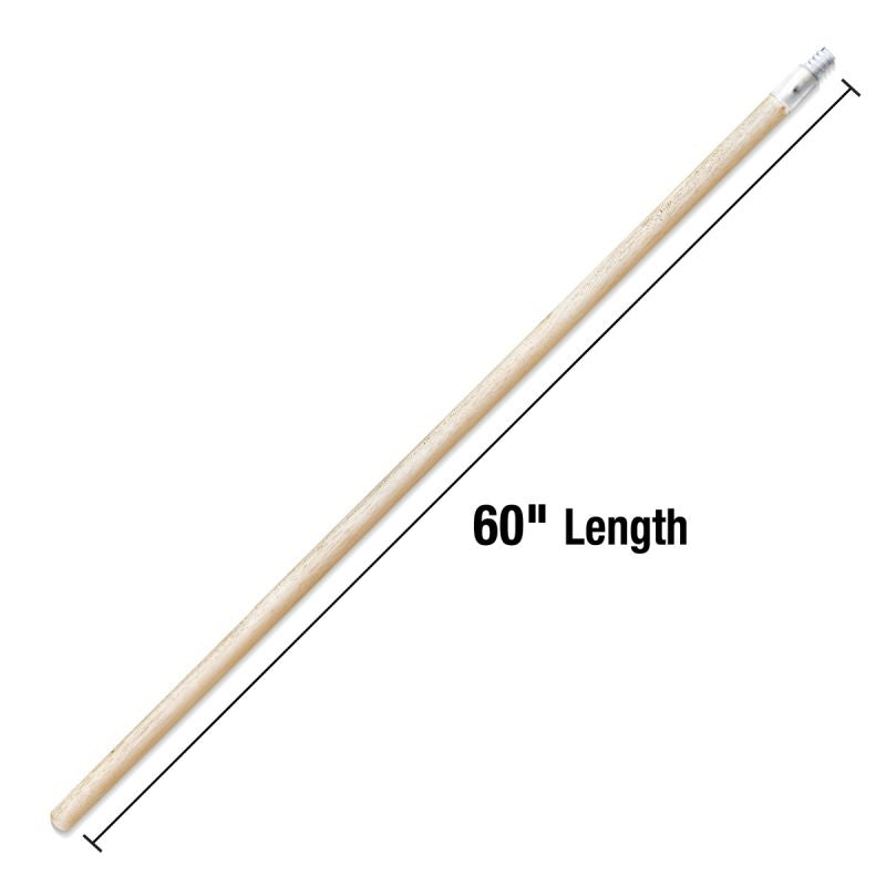 15/16 in. Dia x 60 in. L Metal Tip Threaded Hardwood Broom and Roller Handle