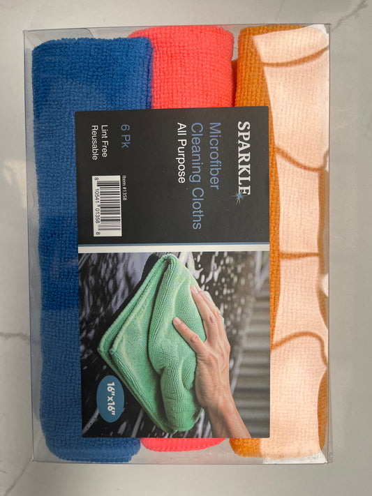 Microfiber cleaning clothes, all purpose 6 pk