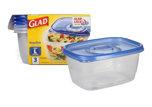 GLAD Deep Dish Large Containers 64oz