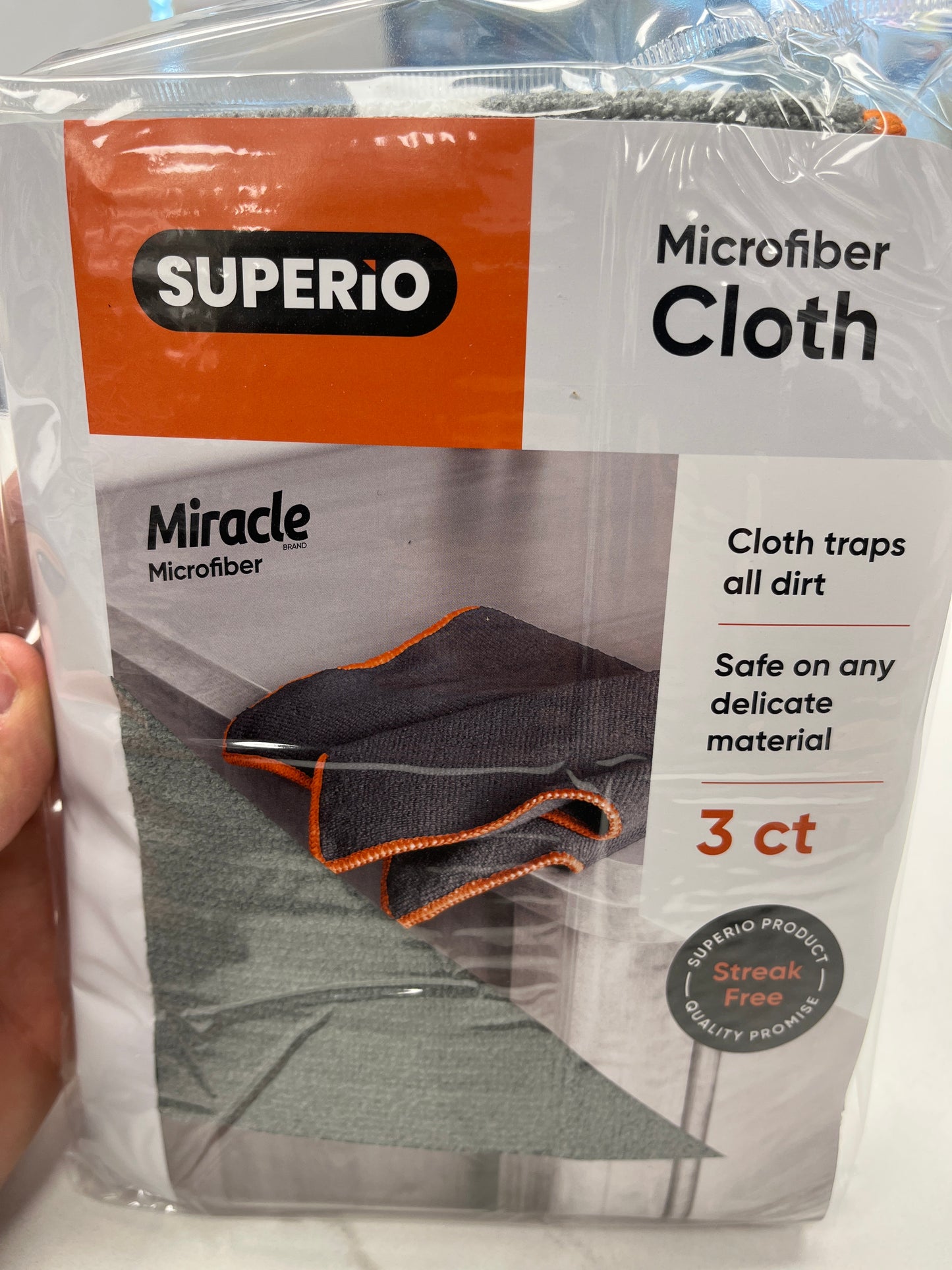 Microfiber Squeegee Cloth, Grey 16x16