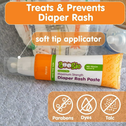 Boogie Maximum Strength Diaper Rash Cream, Fragrance-Free, 4 fl oz with Spatula Applicator