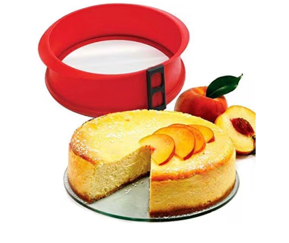 SILICONE SPRINGFORM PAN WITH GLASS BASE