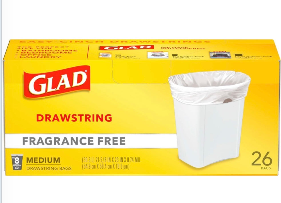 Glad Medium 8 gallon bags 26 count