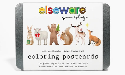 Coloring, postcards holiday animal 30 count ￼