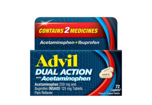 Advil dual action 72 capsules