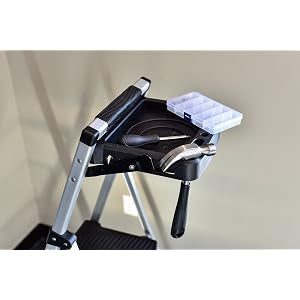 Rubbermaid 3-Step Ladder, Aluminum Lightweight Folding Step Stool with Project Tray, Silver, Tested to US Safety Standards, No Assembly Required