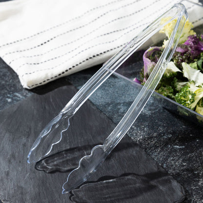 Scalloped Tongs 12″ Clear (2 Count)