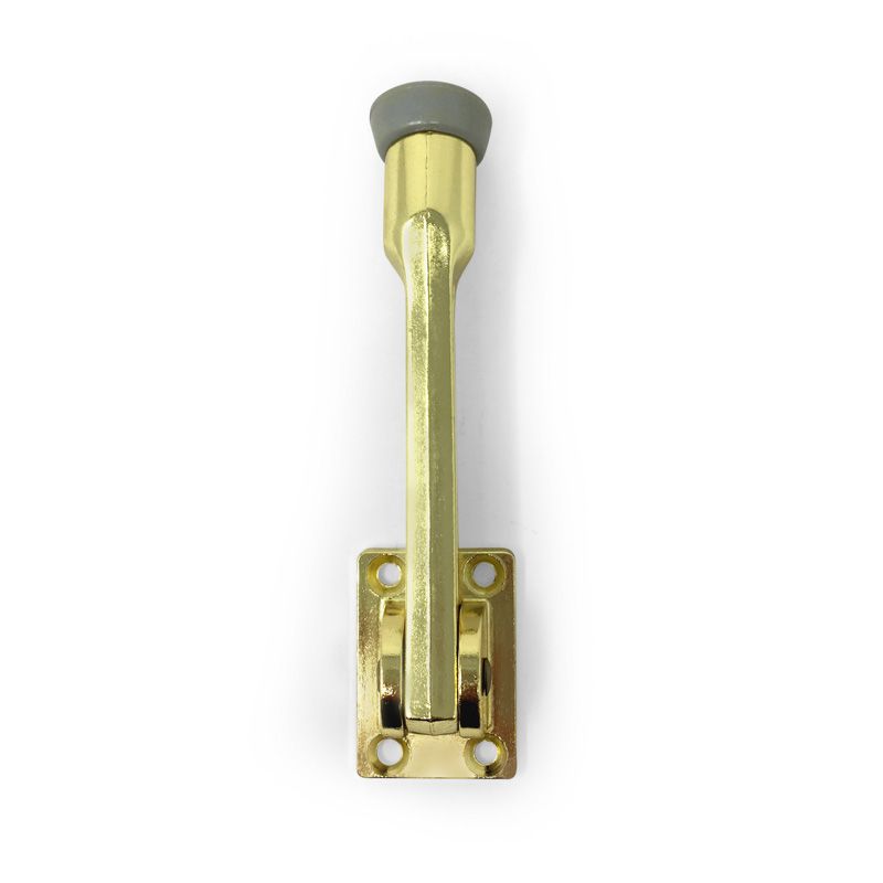 5 In. Brass Plated Commercial Grade Kick Down Doorstop