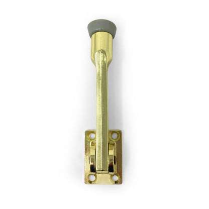 5 In. Brass Plated Commercial Grade Kick Down Doorstop