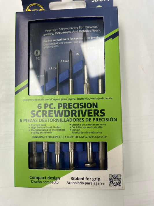Six piece precision screwdriver set