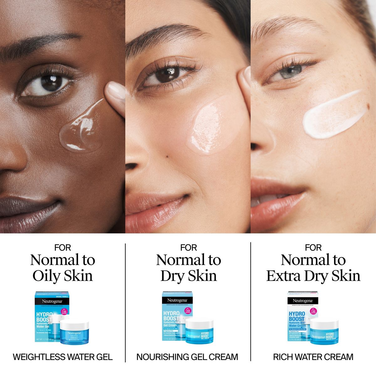 Neutrogena Hydro Boost Water Gel Cream Face Moisturizer with Hyaluronic Acid for Normal to Dry Skin: 1.7 fl oz