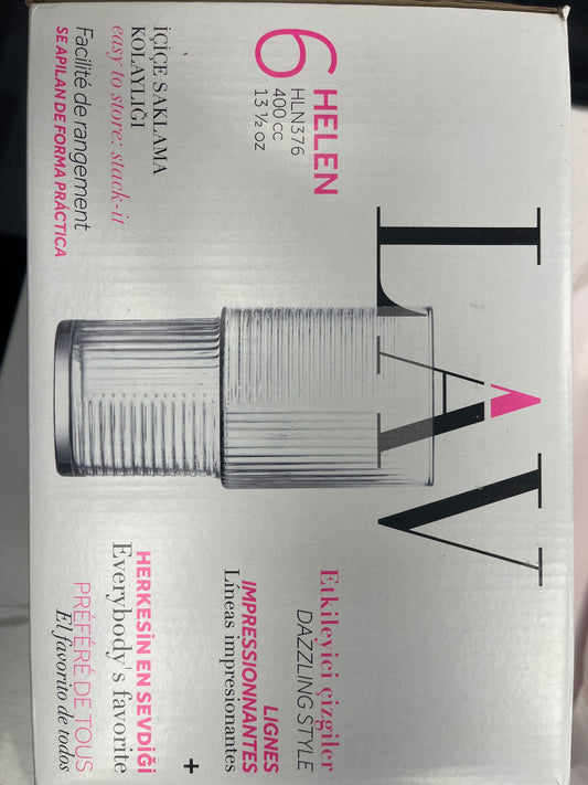 LAV HELEN glass cups 12.25oz ￼￼