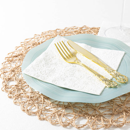 White Embossed Lunch Napkins (40 count)