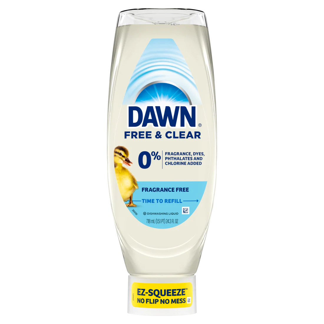 Dawn Free & Clear EZ-Squeeze Dish Soap Liquid Dishwashing Liquid Grease Removal Unscented - 24.3oz