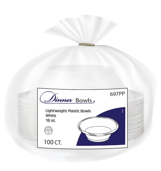 Dinner Collection White 18oz Bowls (100 Count)