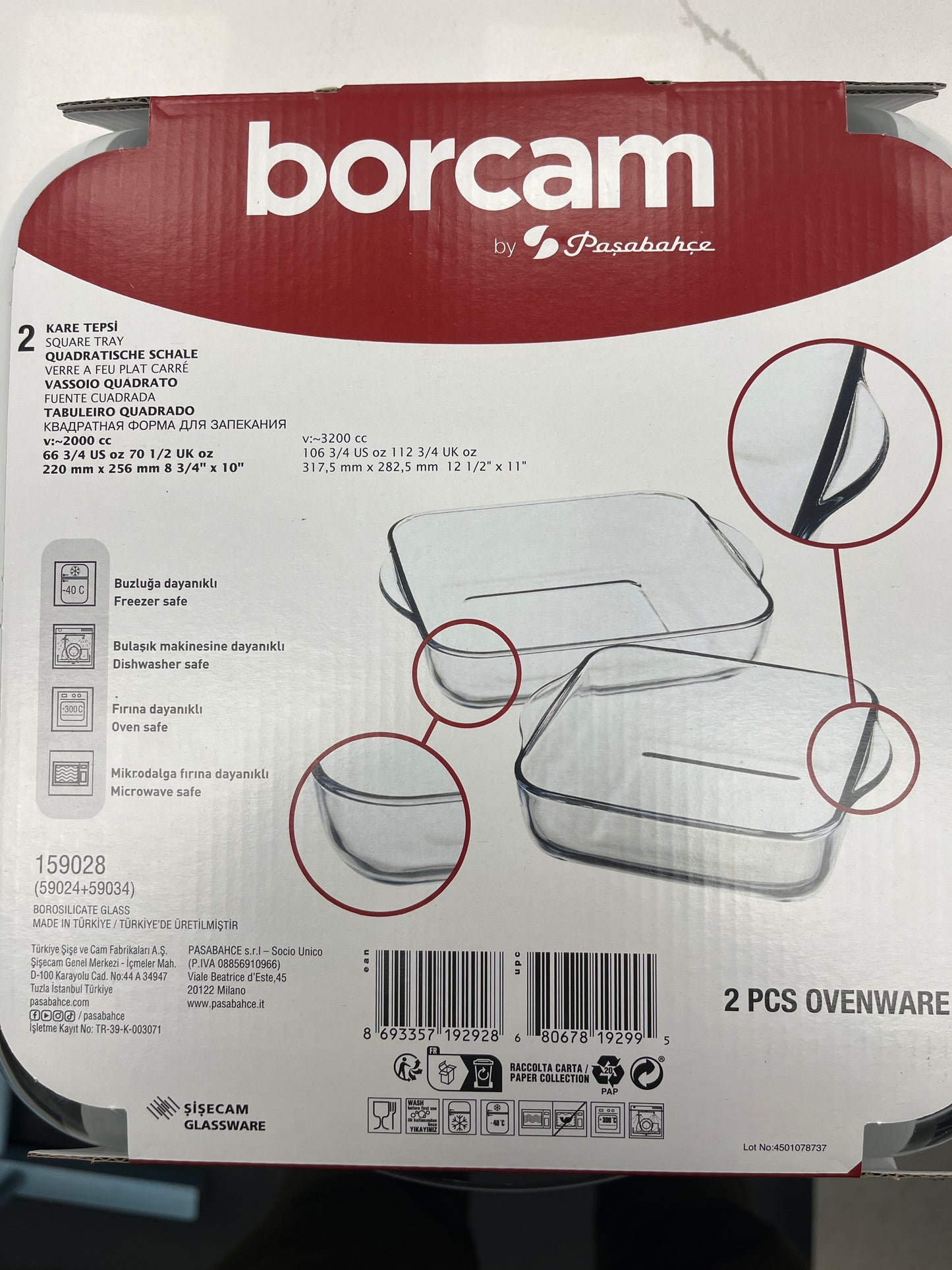 Borcam 2 pcs glass square