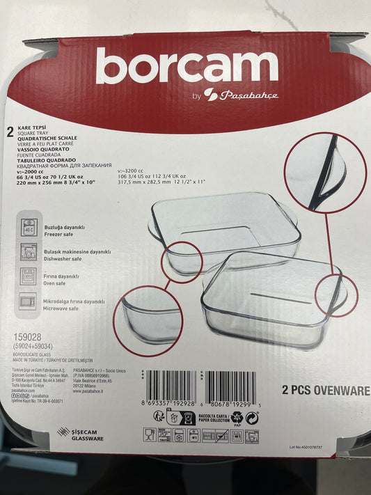 Borcam 2 pcs glass square