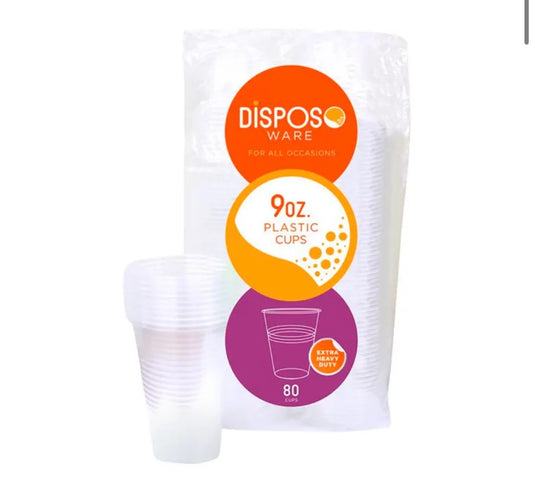 9oz plastic cups 80pc￼