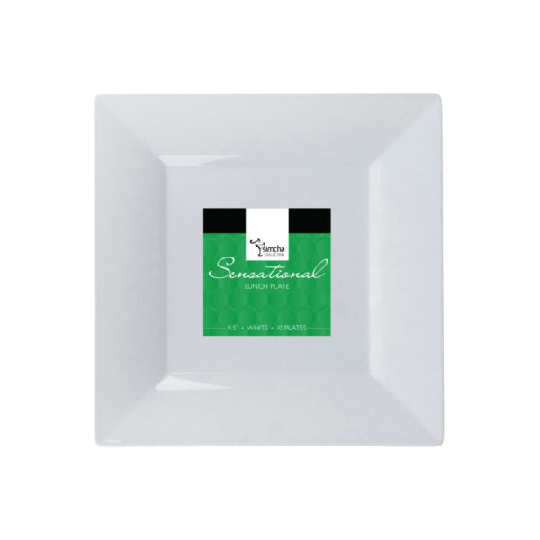 Splendid Collection White Square 9.5" Lunch Plates (10 Count)