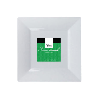 Splendid Collection White Square 9.5" Lunch Plates (10 Count)