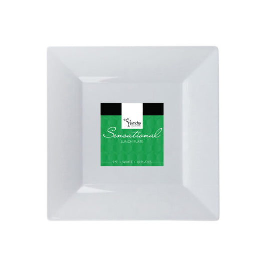 Splendid Collection White Square 9.5" Lunch Plates (10 Count)