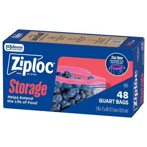 Ziploc Storage quart bags 48 count