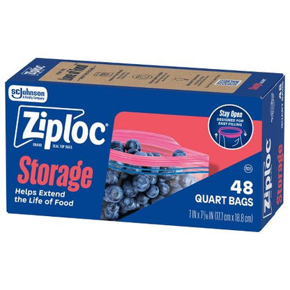 Ziploc Storage quart bags 48 count