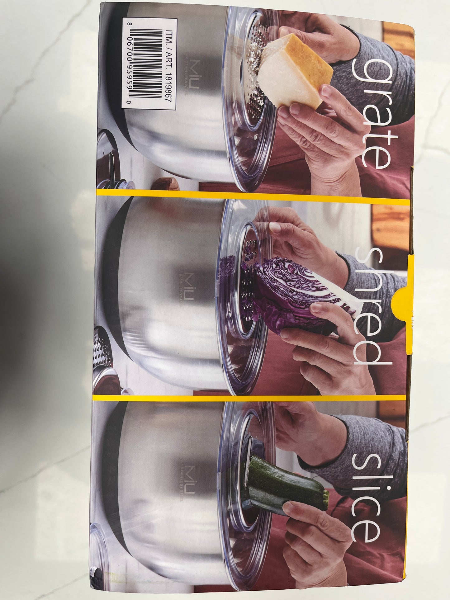 Stainless steel mixing bowl set 18/8 with clear lids 3 greater attachment