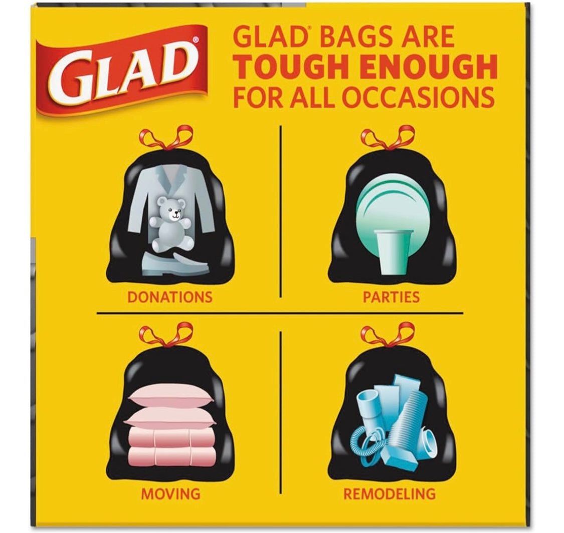 Glad Trash bags 30 gallons 28 Bags